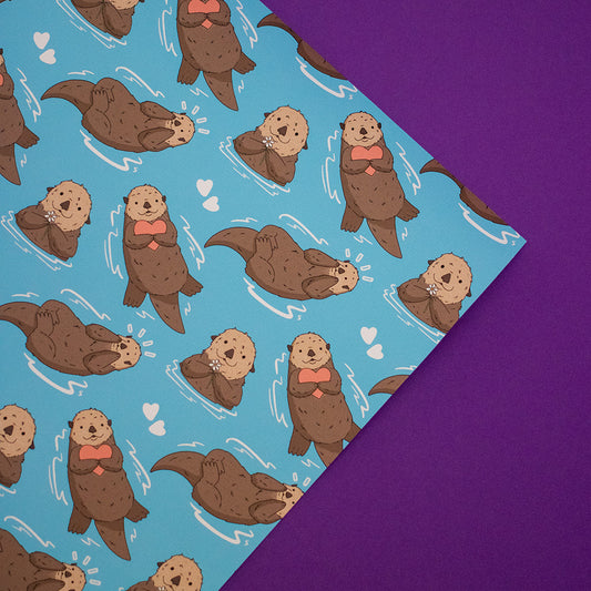 Otter Valentine's Day Wrapping Sheets
